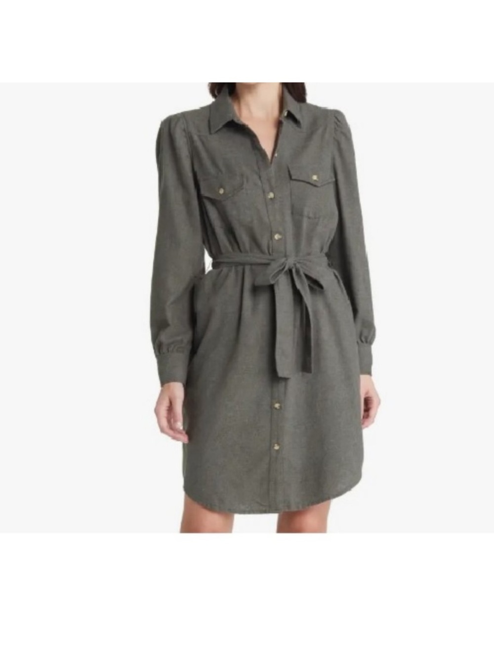 Rails‎ Women's Leona Long Sleeve Cotton Blend Shirtdress Hunter Green Size XS